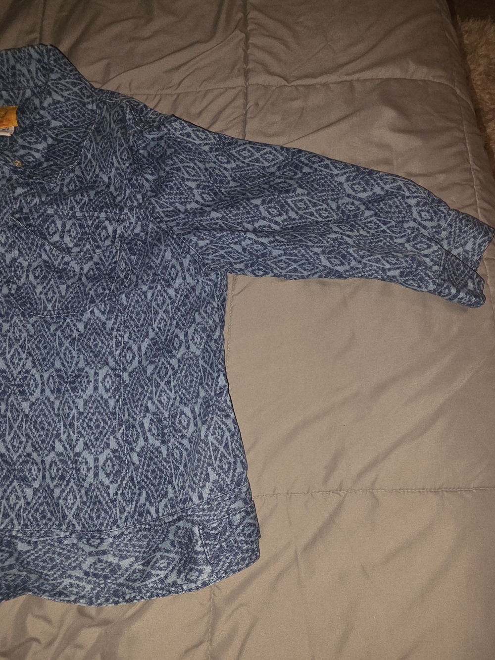 Ruby Rd. Blue Patterned Blazer Jacket - Picture 4 of 8
